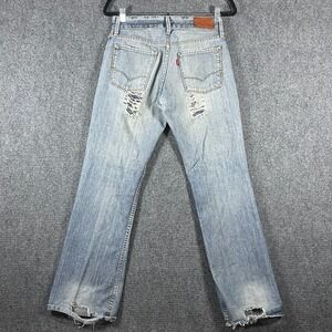 Vintage Levis Red Collection Jeans Distressed Low Boot Leather Patch Mens 29x30